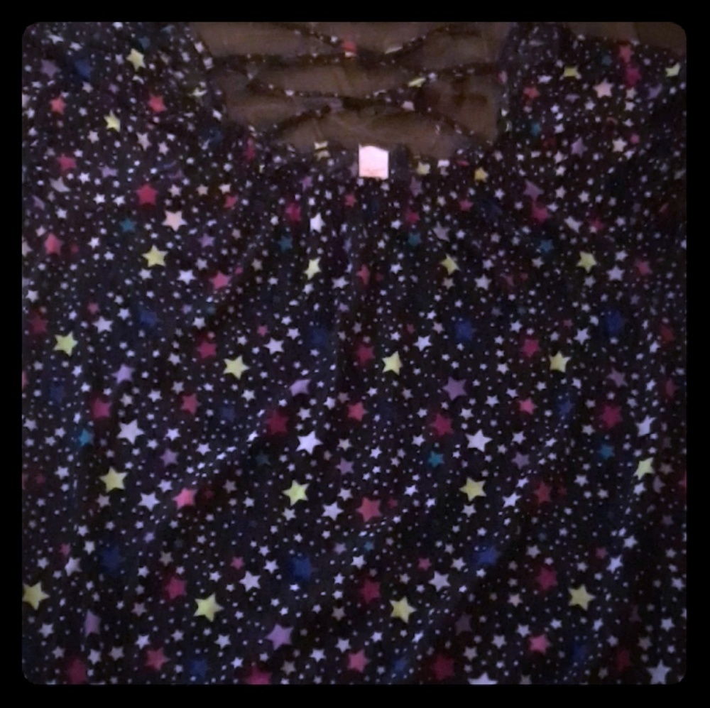 Black starry sheer blouse